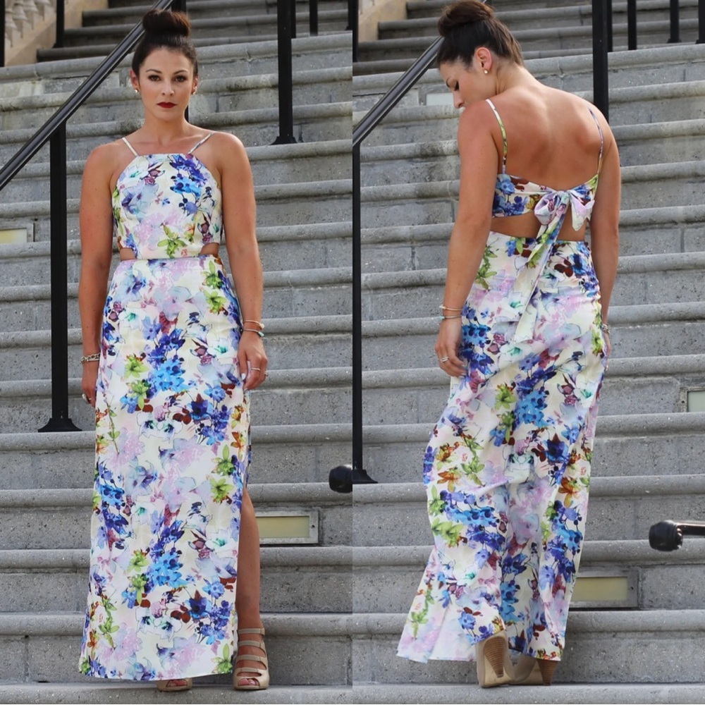 J.O.A. Floral Maxi Dress Purple Maxi Dress